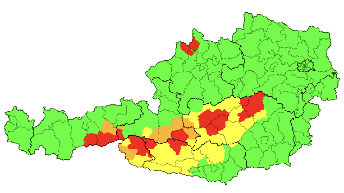 Unwetter-Alarm: Höchste Warnstufe jetzt hier in Österreich